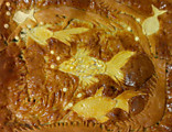 ПИРОГ РЫБНОЙ С РИСОМ И ЯЙЦОМ С ЗЕЛЕННЫМ ЛУКОМ  30 * 40